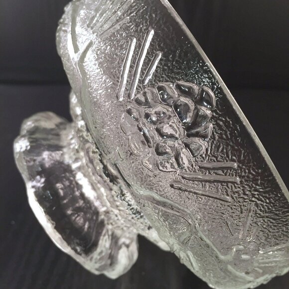 2 Tiara Ponderosa Pine Individual Salad Bowls Footed Pine Cones Indiana Glass In - Picture 8 of 10